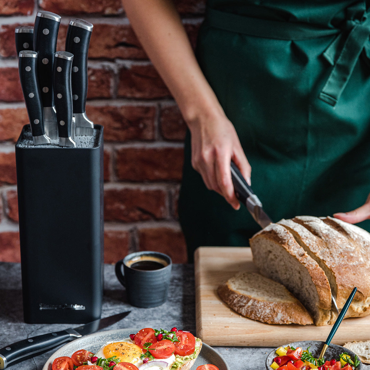 Bloco com 7 facas de cozinha