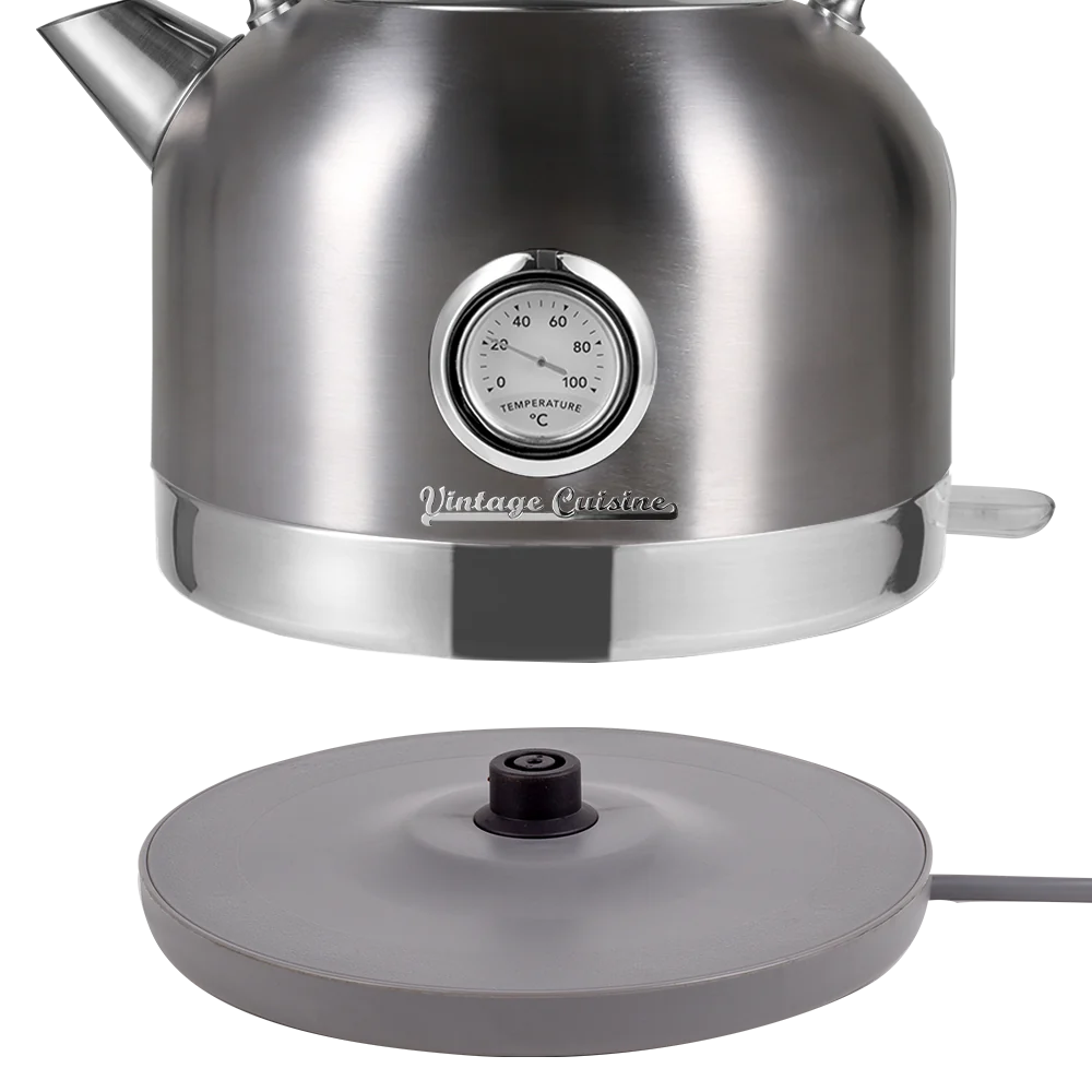 Retro Electric Kettle with Thermometer Vintage Cuisine