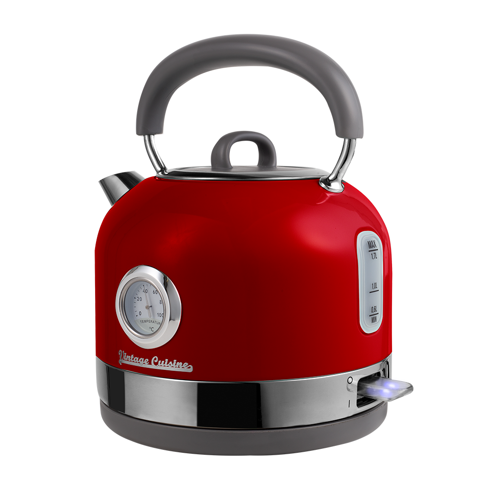 Retro Electric Kettle with Thermometer Vintage Cuisine